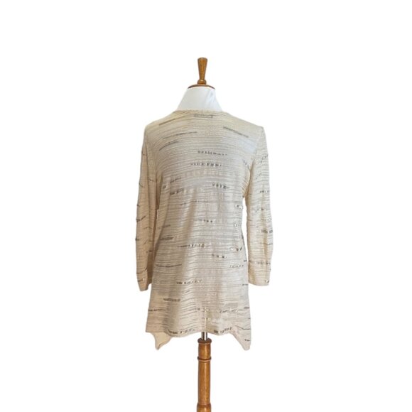 Nic+Zoe Linen Cardigan Beige Size L - Picture 11 of 13